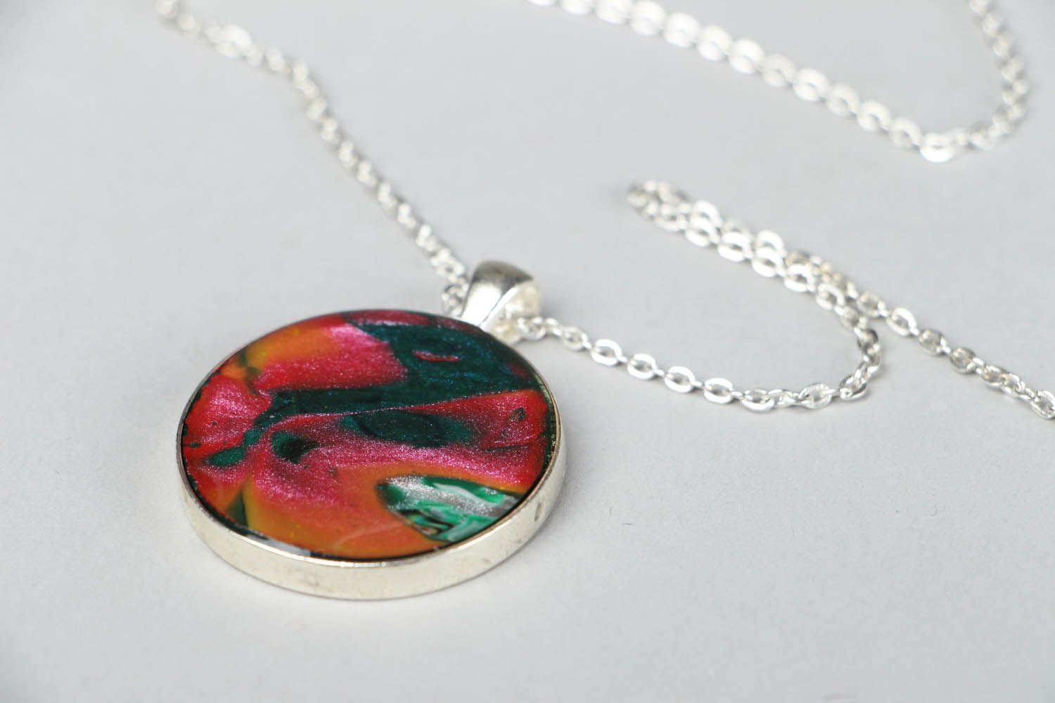 Pendant Made of Polymer Clay and Epoxy Resin photo 2