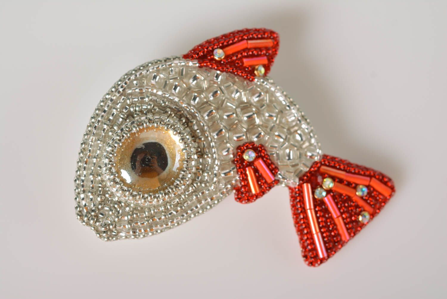 Handmade brooch designer brooch glass brooch beaded brooch unusual accessory photo 4