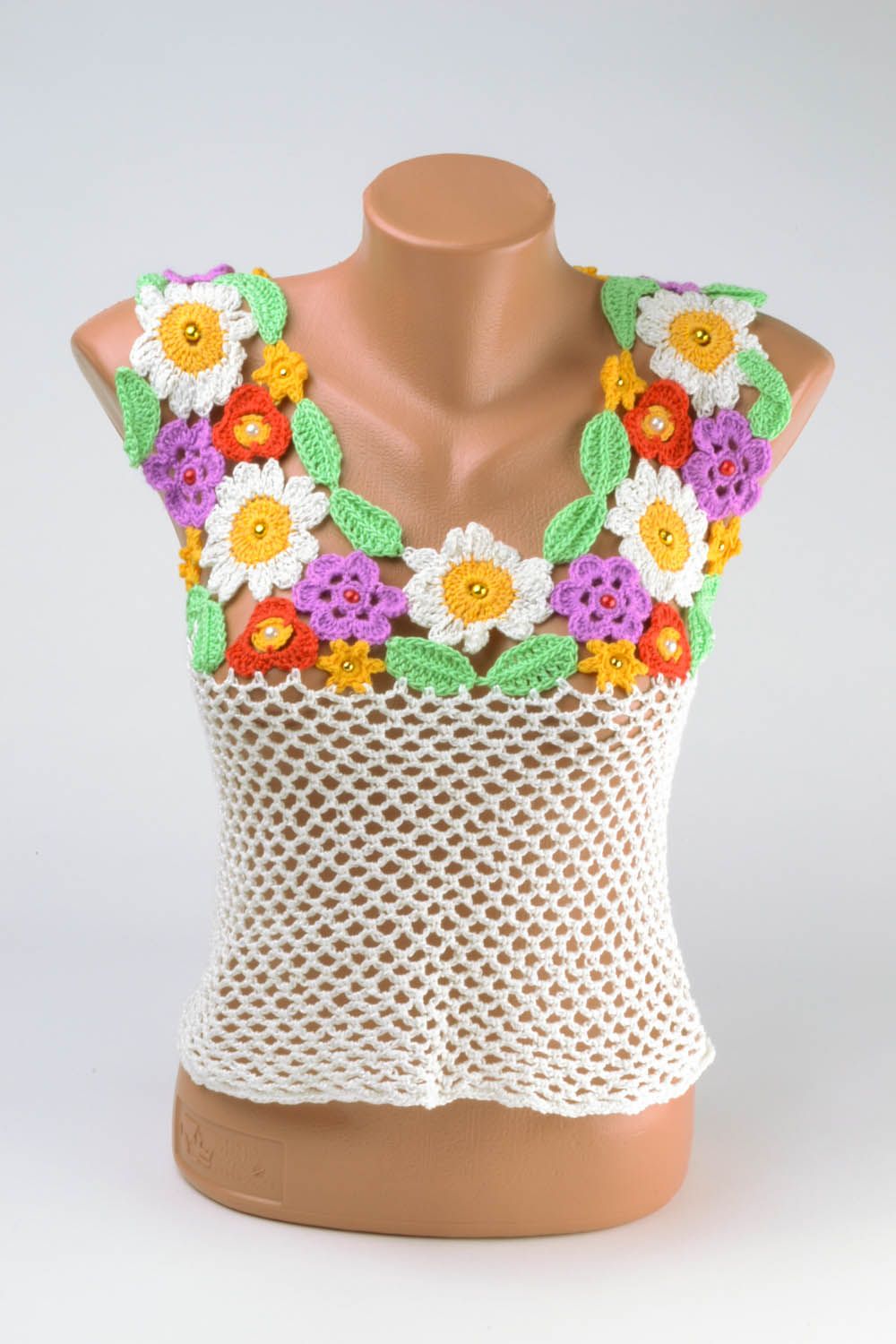 Floral crochet vest top photo 2