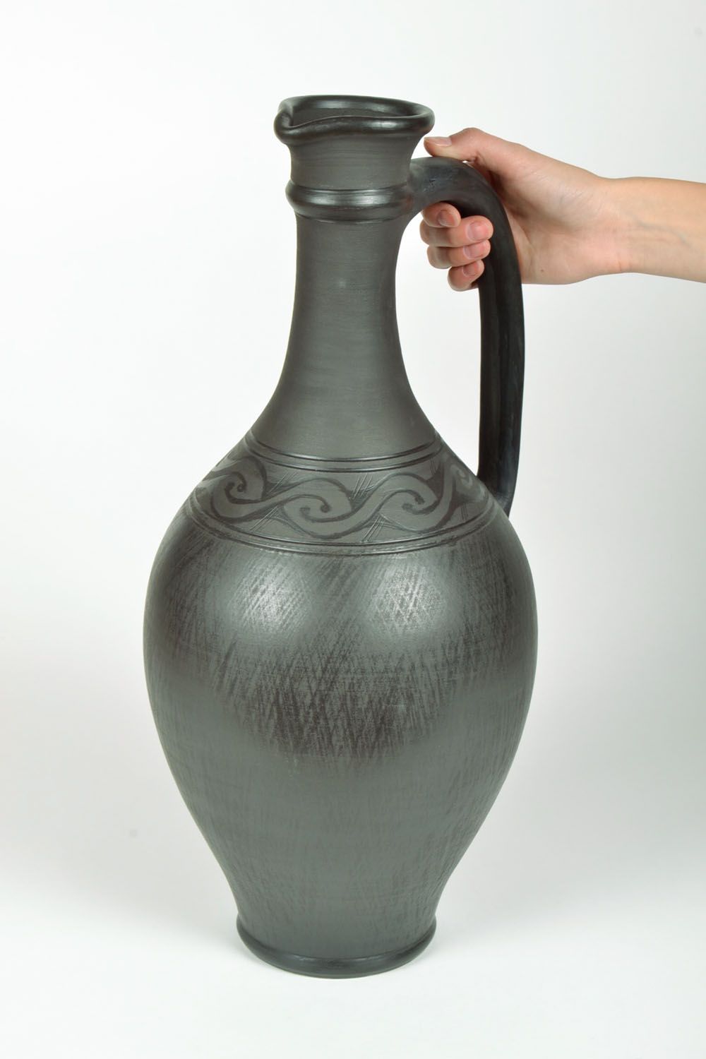 Jar made of black smoke ceramics  photo 5