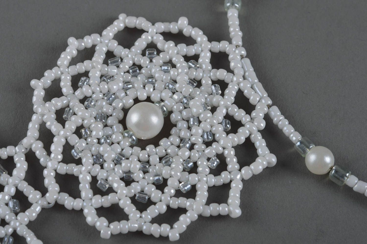 Handmade beaded pendant seed beads jewelry designer accessory for girls photo 3