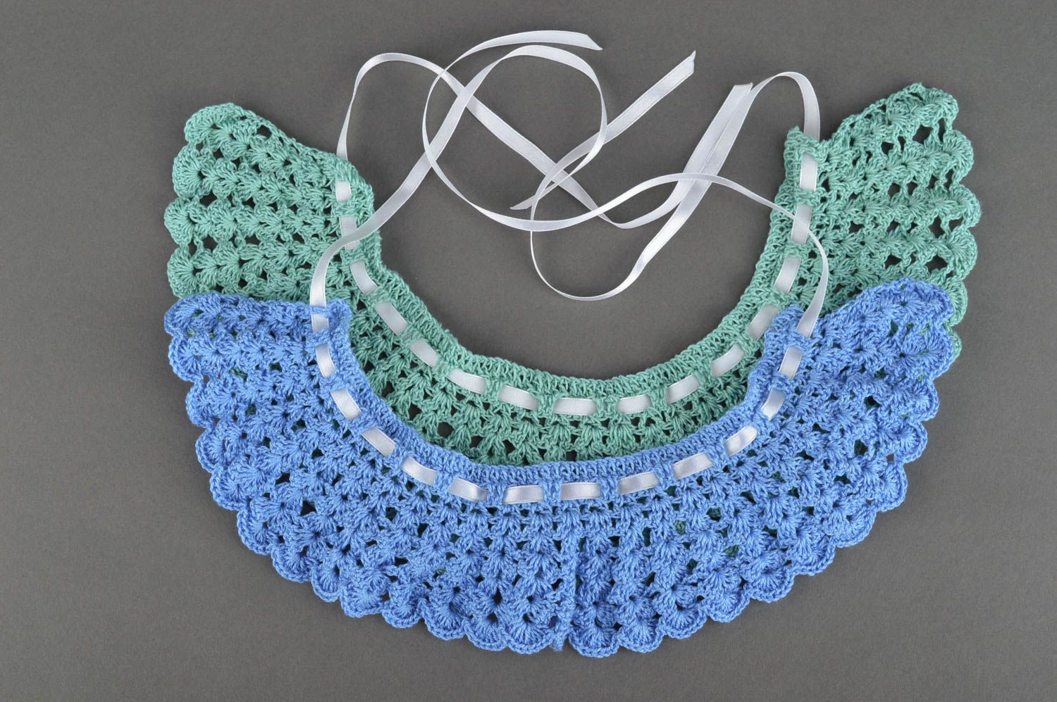 Handmade collar crocheted necklace designer collar unusual accessories photo 3