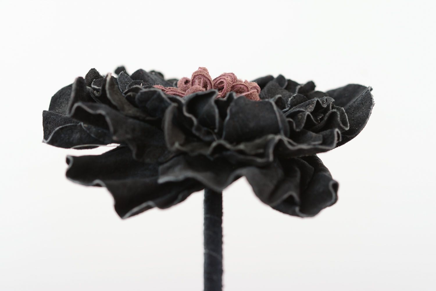 Headband with a leather flower photo 3
