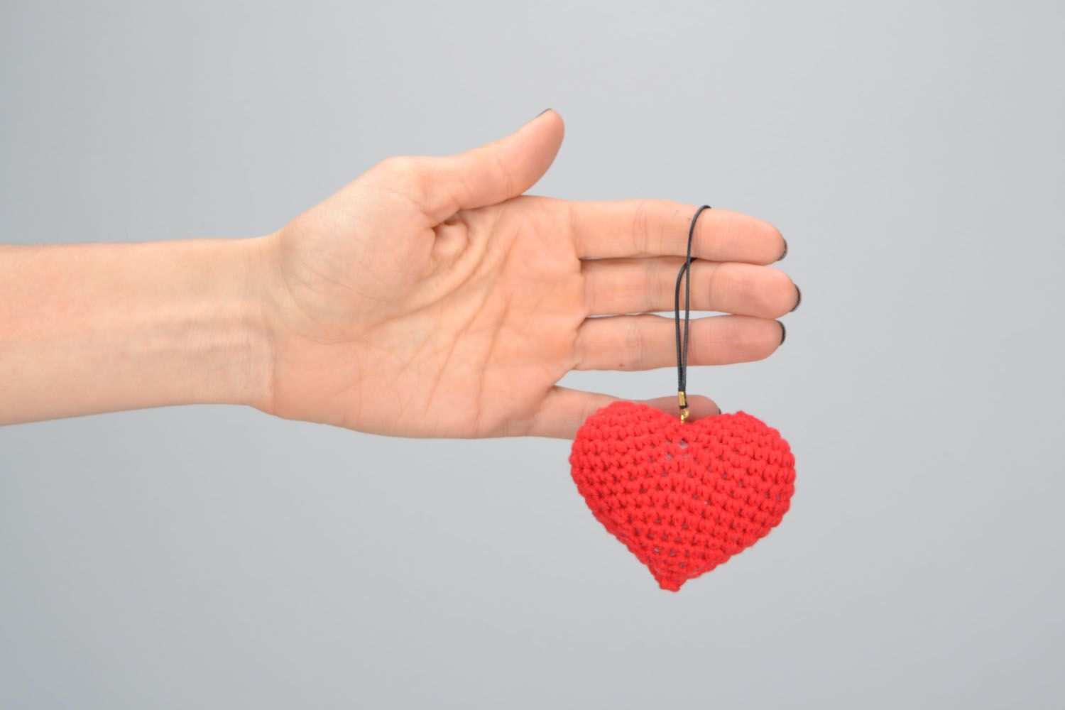 Breloque tricotée pour clé originale Coeur photo 2