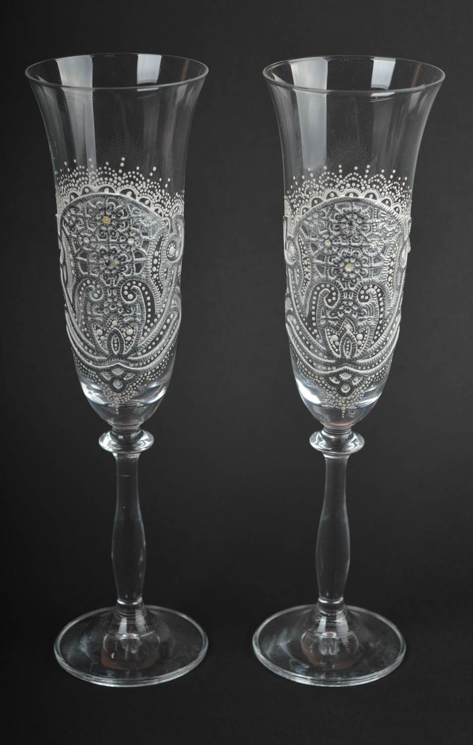 Бокалы ручной работы фужеры для шампанского красивая посуда стеклянные бокалы фото 2