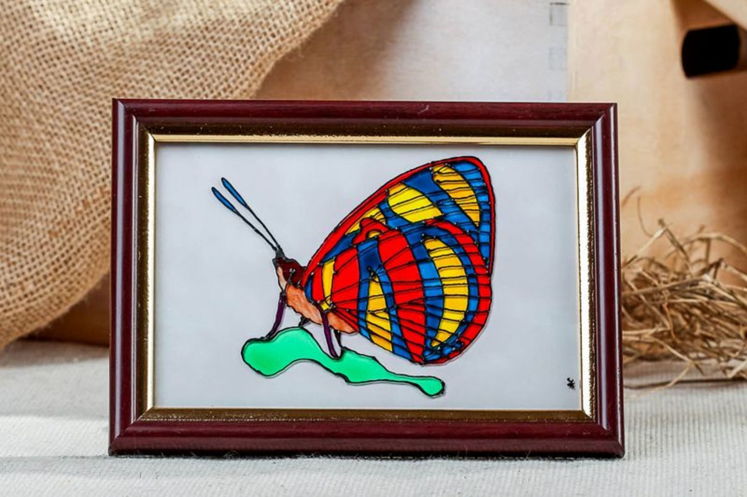 Pintura vitral Mariposa foto 1
