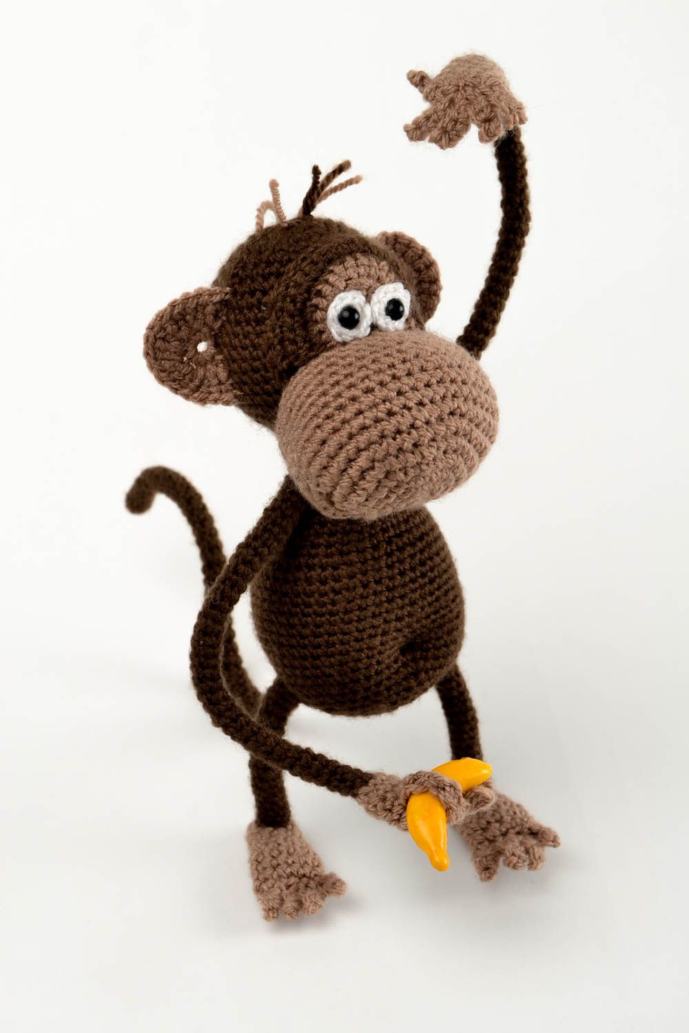 Handmade Kuscheltier Affe originell Häkel Kuscheltier Kleinkinder Spielzeug foto 3