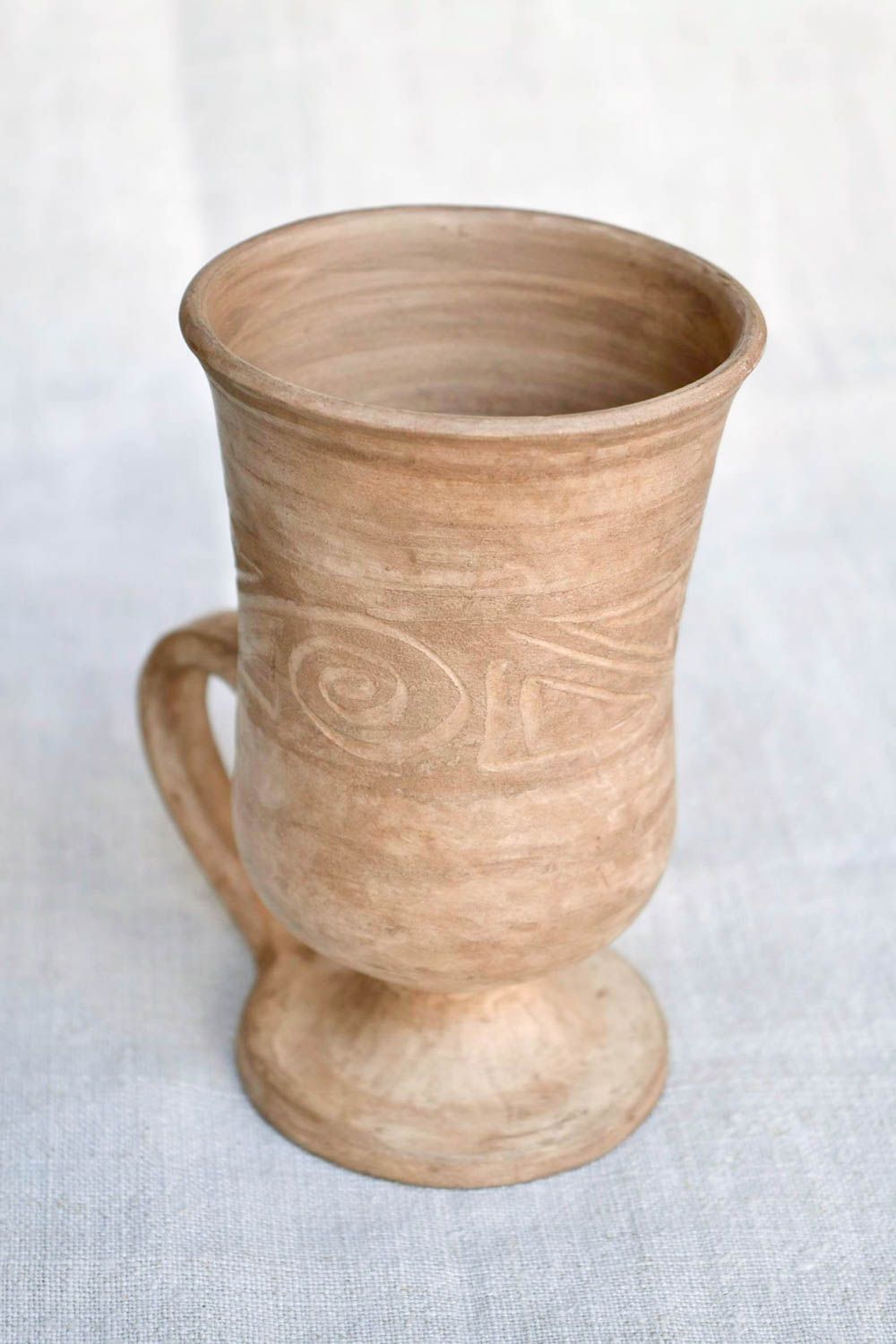 Copa de barro artesanal vasija de cerámica para tomar coñac regalo original foto 5