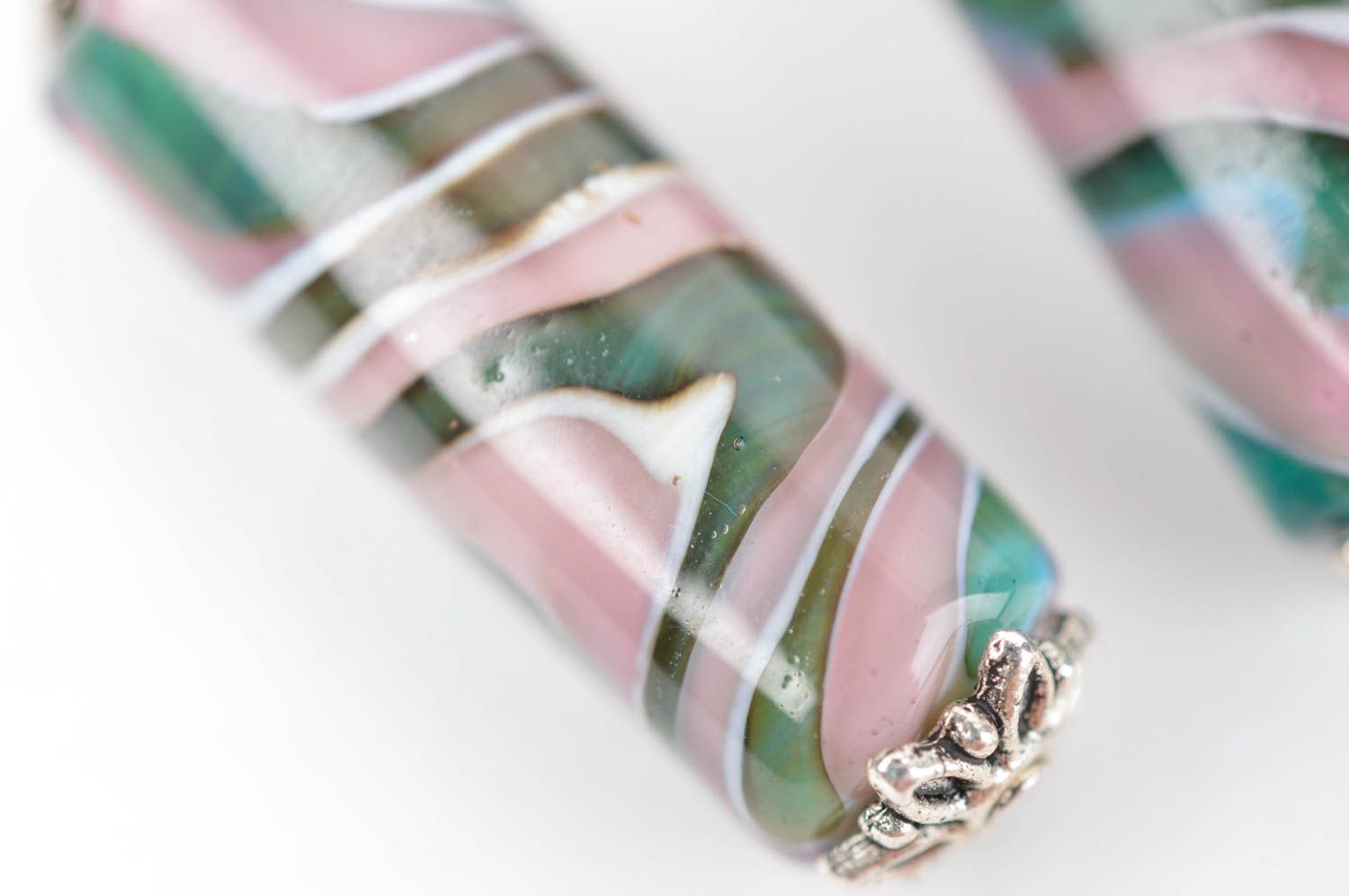 Серьги ручной работы серьги из стекла дизайнерское украшение красивые подвески фото 3