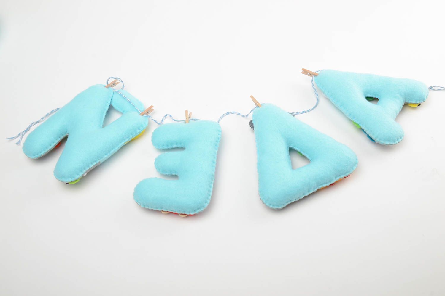Handmade decorative wall hanging colorful soft letters for child's room  photo 4