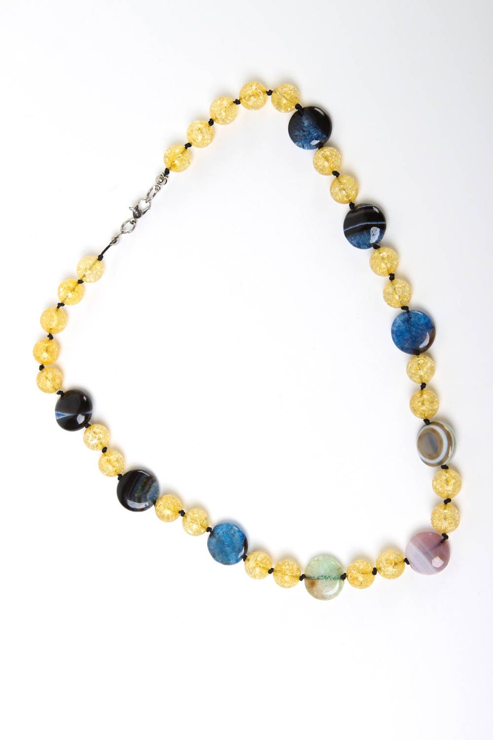 Perlen Schmuck handmade Halsketten Damen Geschenk für Frauen aus Achat elegant foto 2