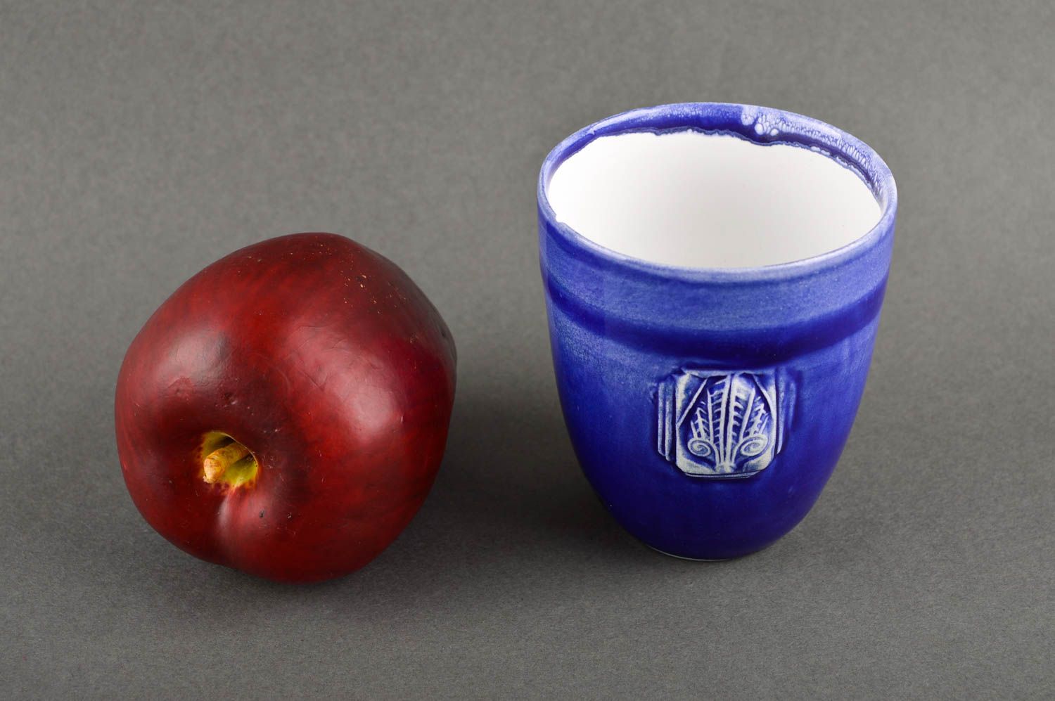 Handmade Keramik Tasse schöne Teetasse originelles blaues Designer Geschirr foto 1