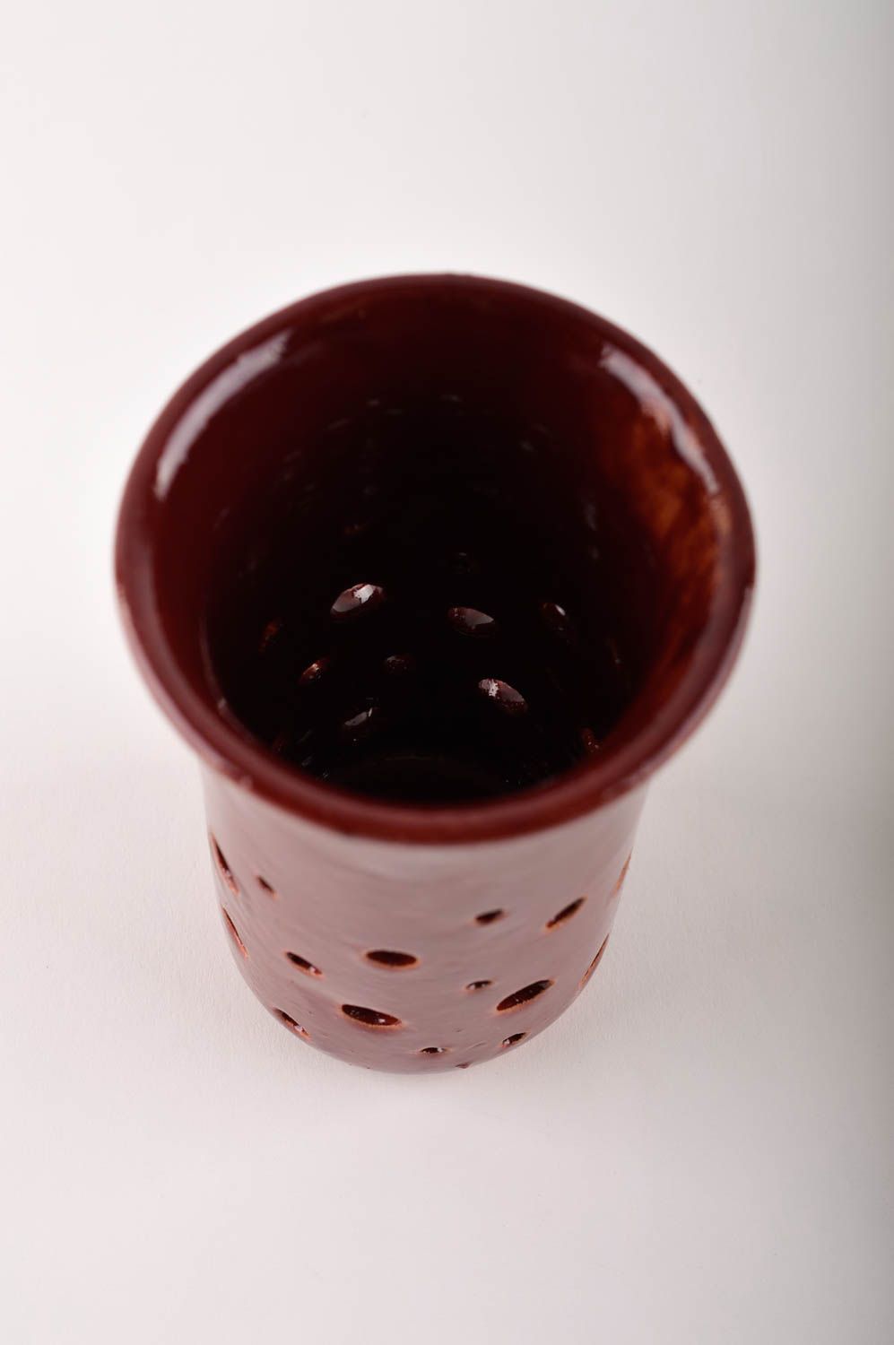 Handgemachte Keramik schöne Vase Haus Deko Idee originelles Geschenk bordeauxrot foto 4