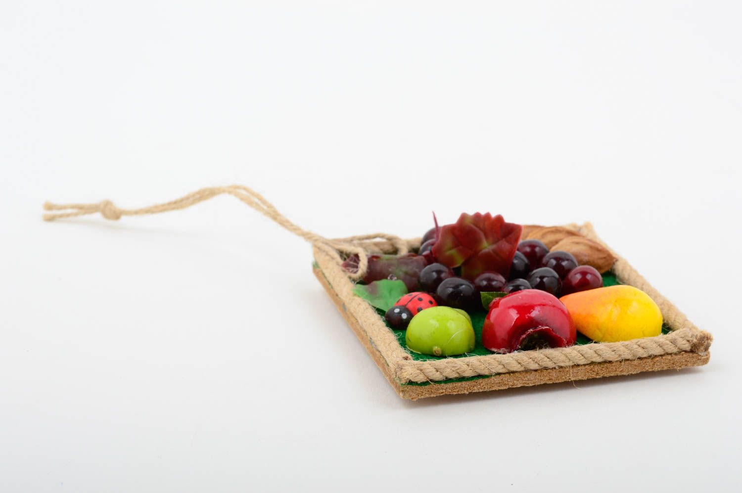 Magnet frigo losange Aimant original fait main avec fruits Décoration maison photo 2