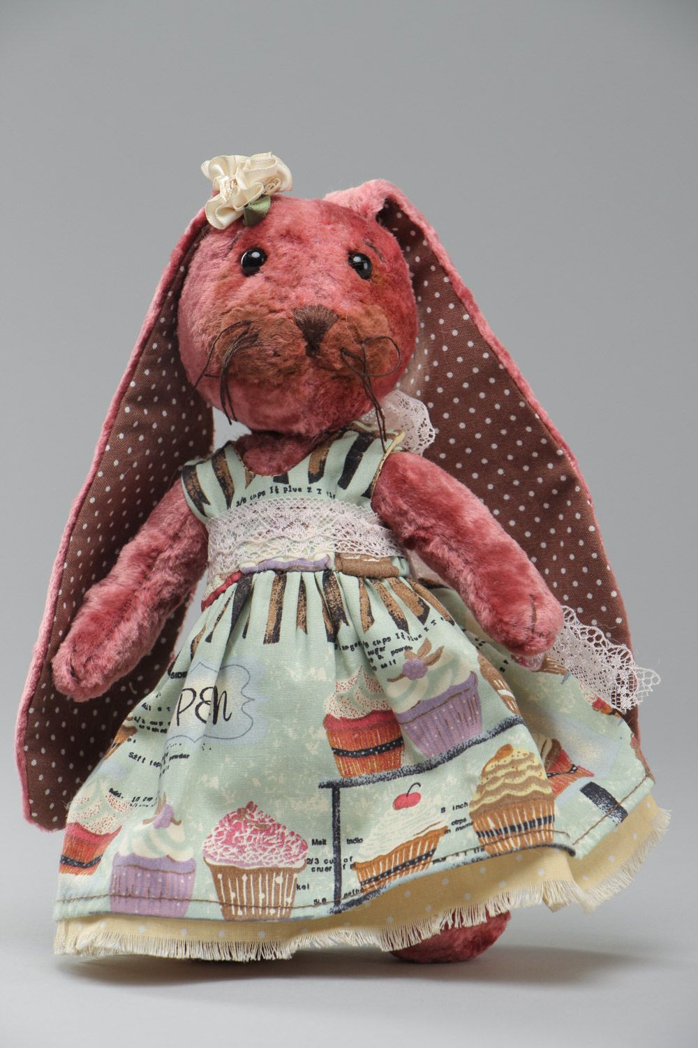 Schönes originelles handmade Kuscheltier Hase für Kleinkinder  foto 2