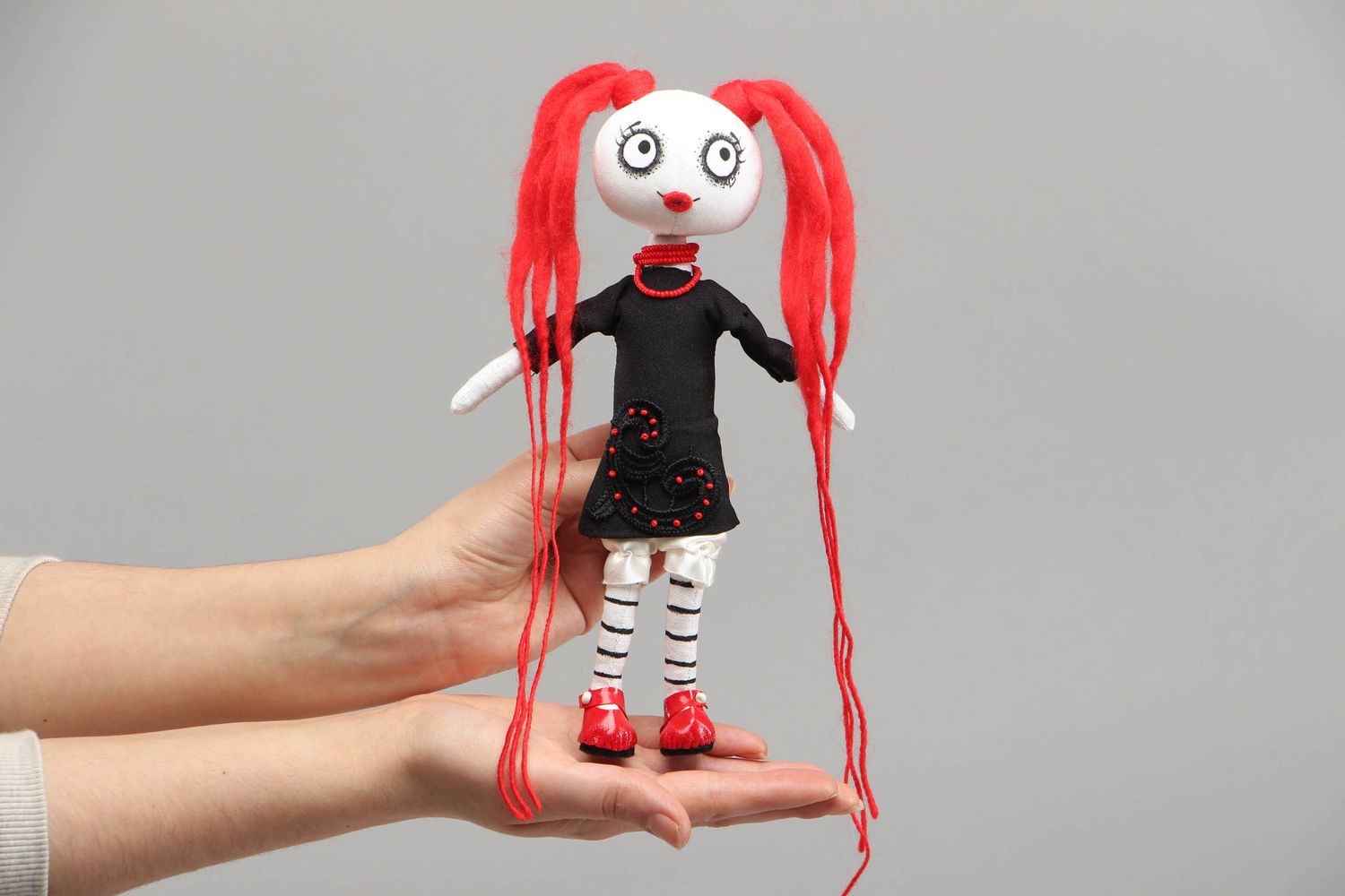 Handmade designer textile doll zombie photo 4