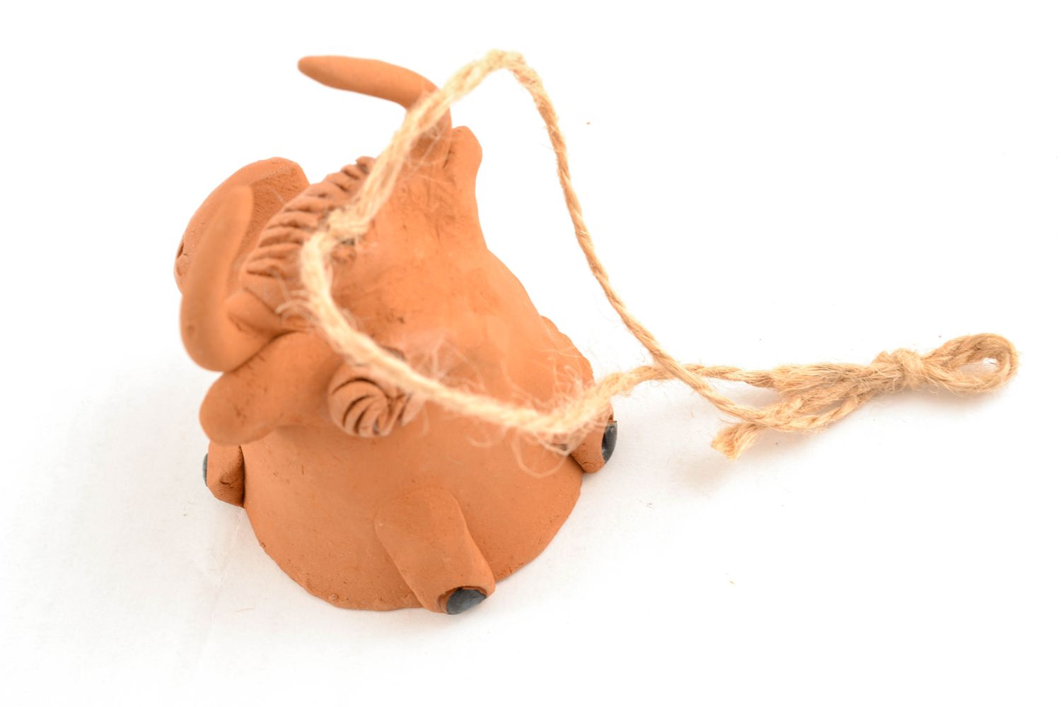Designer ceramic bell in the shape of cheerful bull photo 5