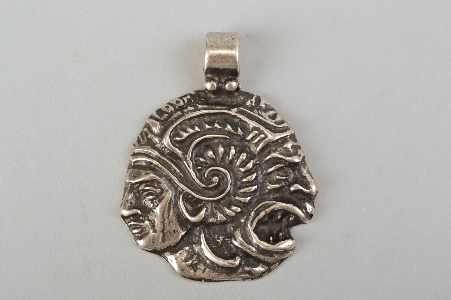 Handmade metal pendant Coin of Atheios photo 3