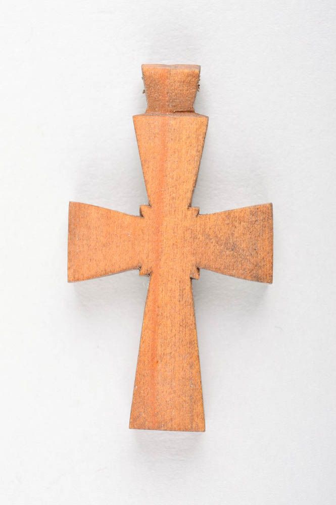 Крест из дерева ручной работы крестик для крещения деревянный крест на шею фото 3