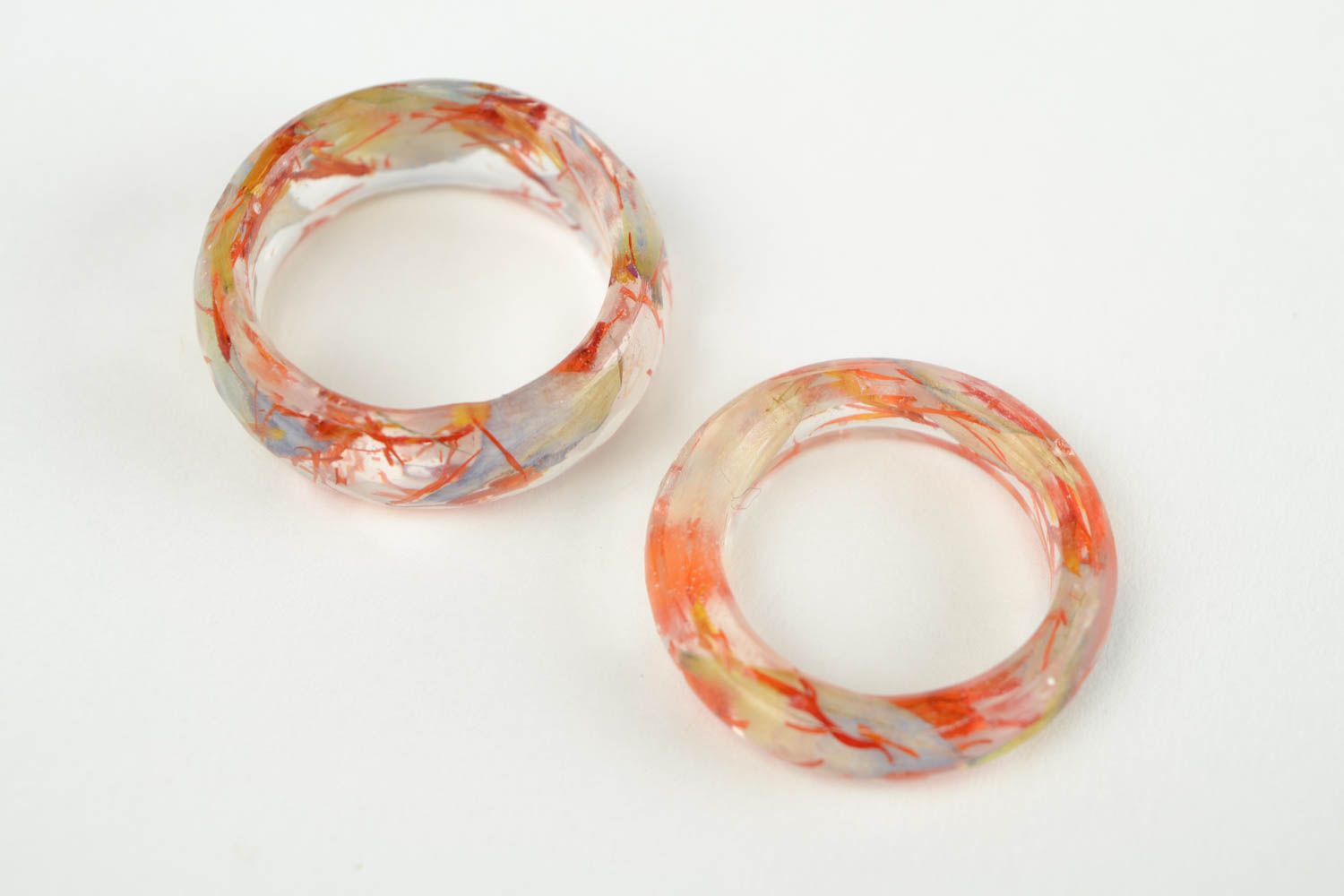 Handmade seal rings botanical jewelry epoxy resin fashion rings for women photo 3