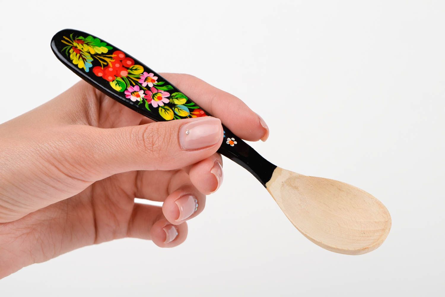 Cuchara de madera decorada artesanal utensilio de cocina regalo original foto 2
