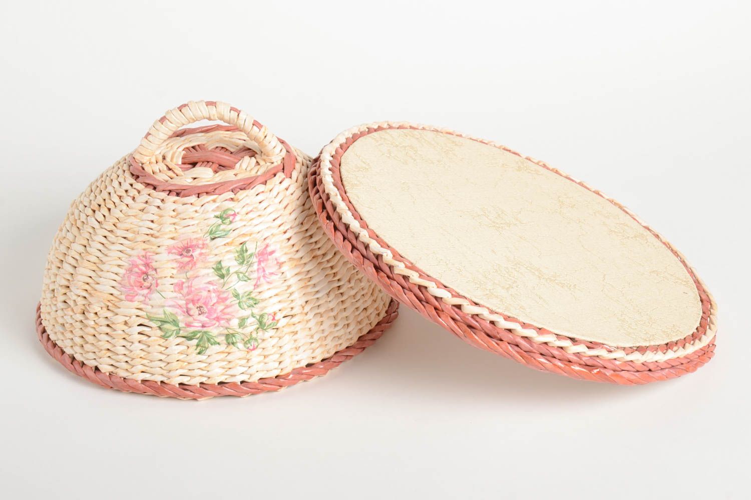 Beautiful handmade paper basket paper breadbox newspaper craft kitchen design photo 4