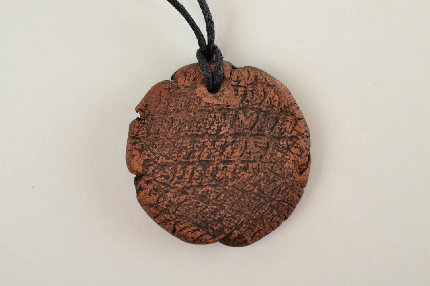 Stylish handmade ceramic pendant clay neck pendant neck accessories small gifts photo 5
