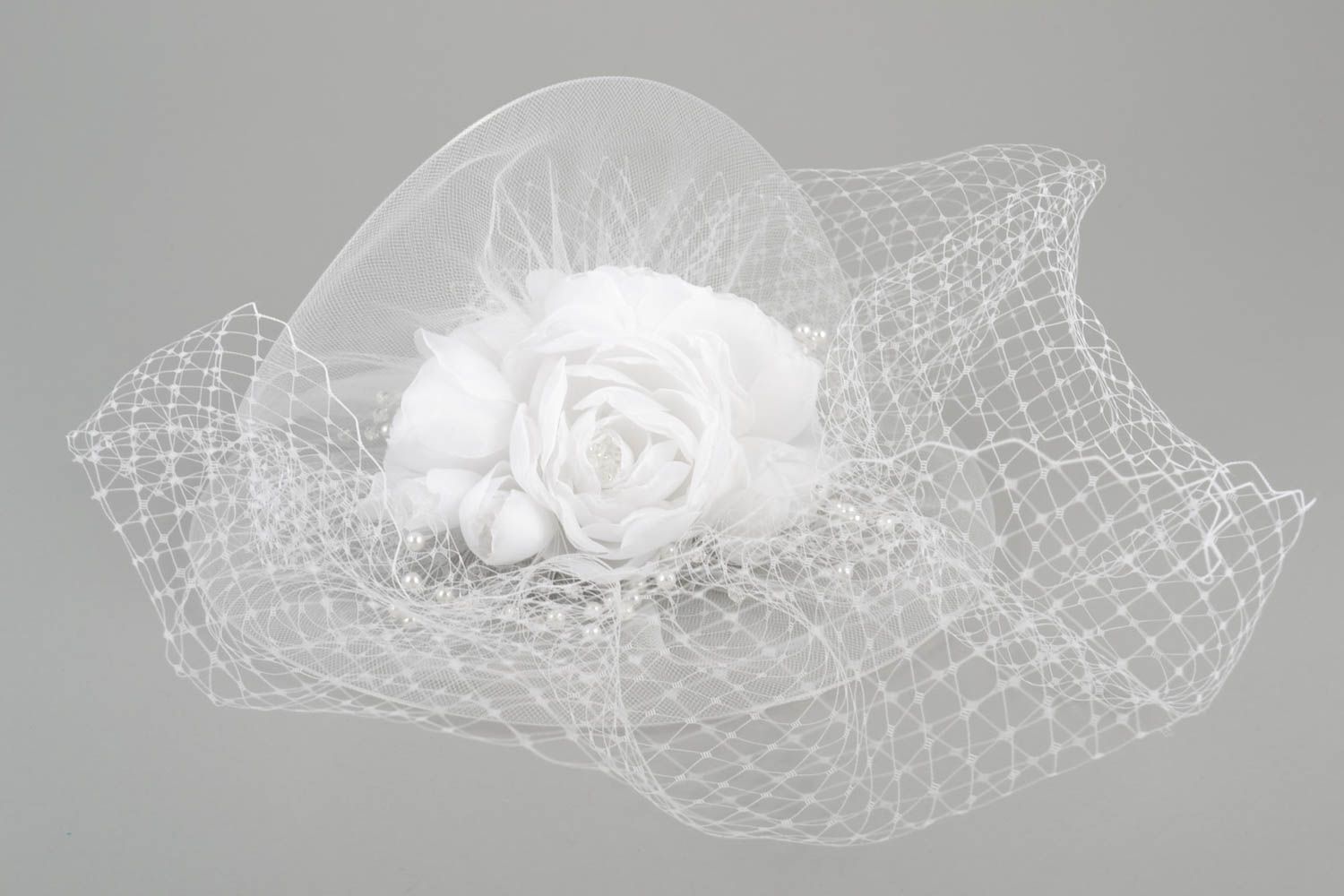 Свадебный аксессуар ручной работы украшение для волос свадебное украшение шляпка фото 3