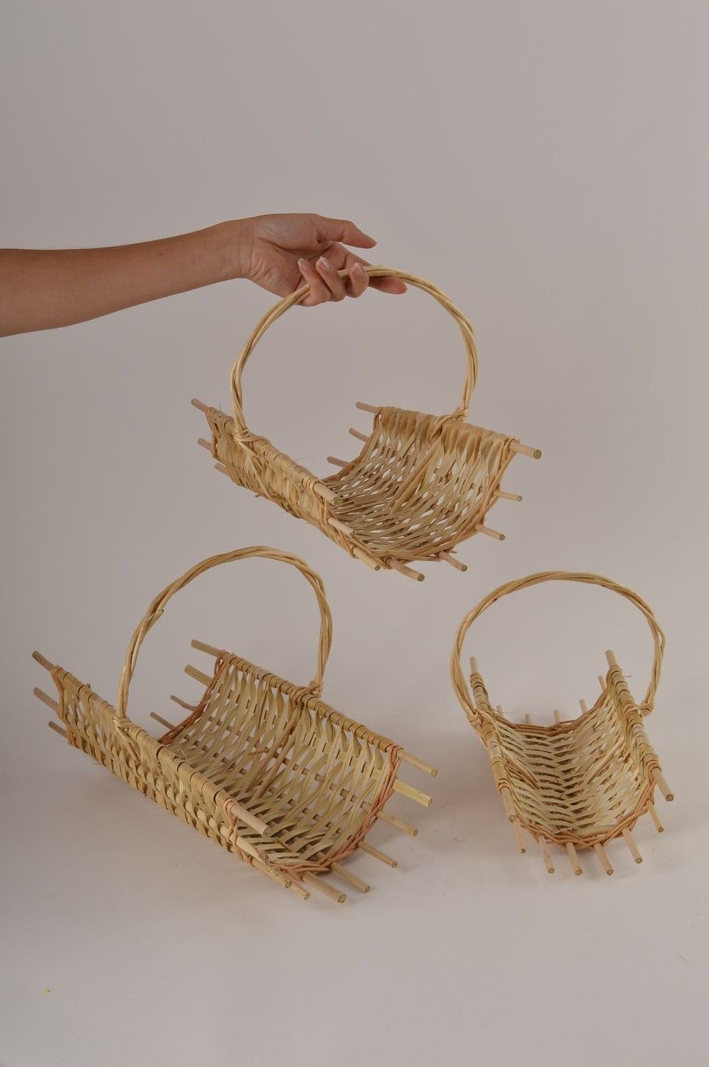Handmade beautiful decorative baskets 3 stylish woven baskets present for women photo 5