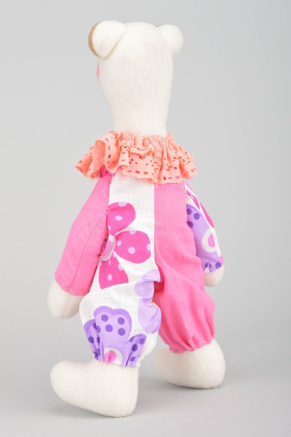 Kuscheltier Bär handmade rosa weiches Kuscheltier Geschenk für Kind künstlerisch foto 1