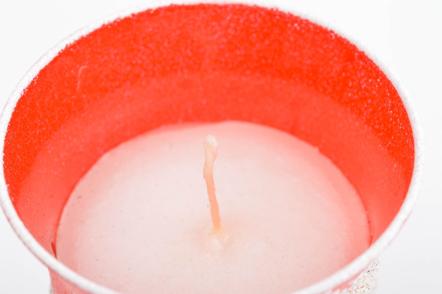 Свеча ручной работы парафиновая свеча на Рождество цветная свеча в стакане фото 4
