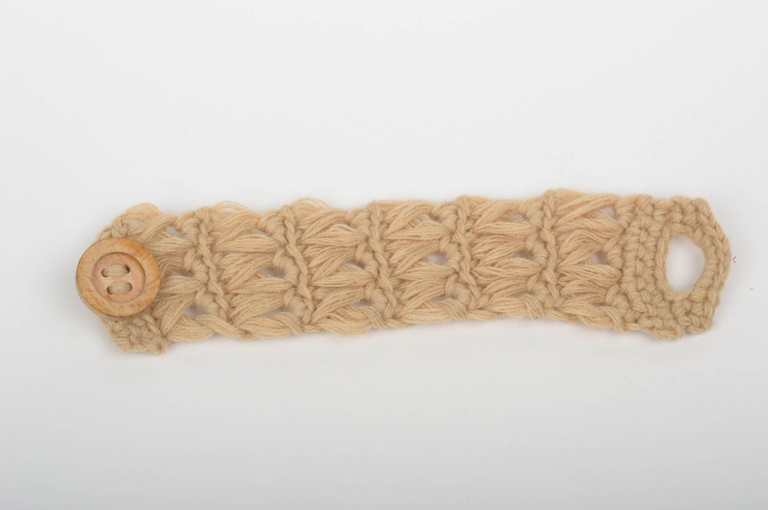 Bracelet textile Bijou fait main Accessoire femme en fils design large photo 2