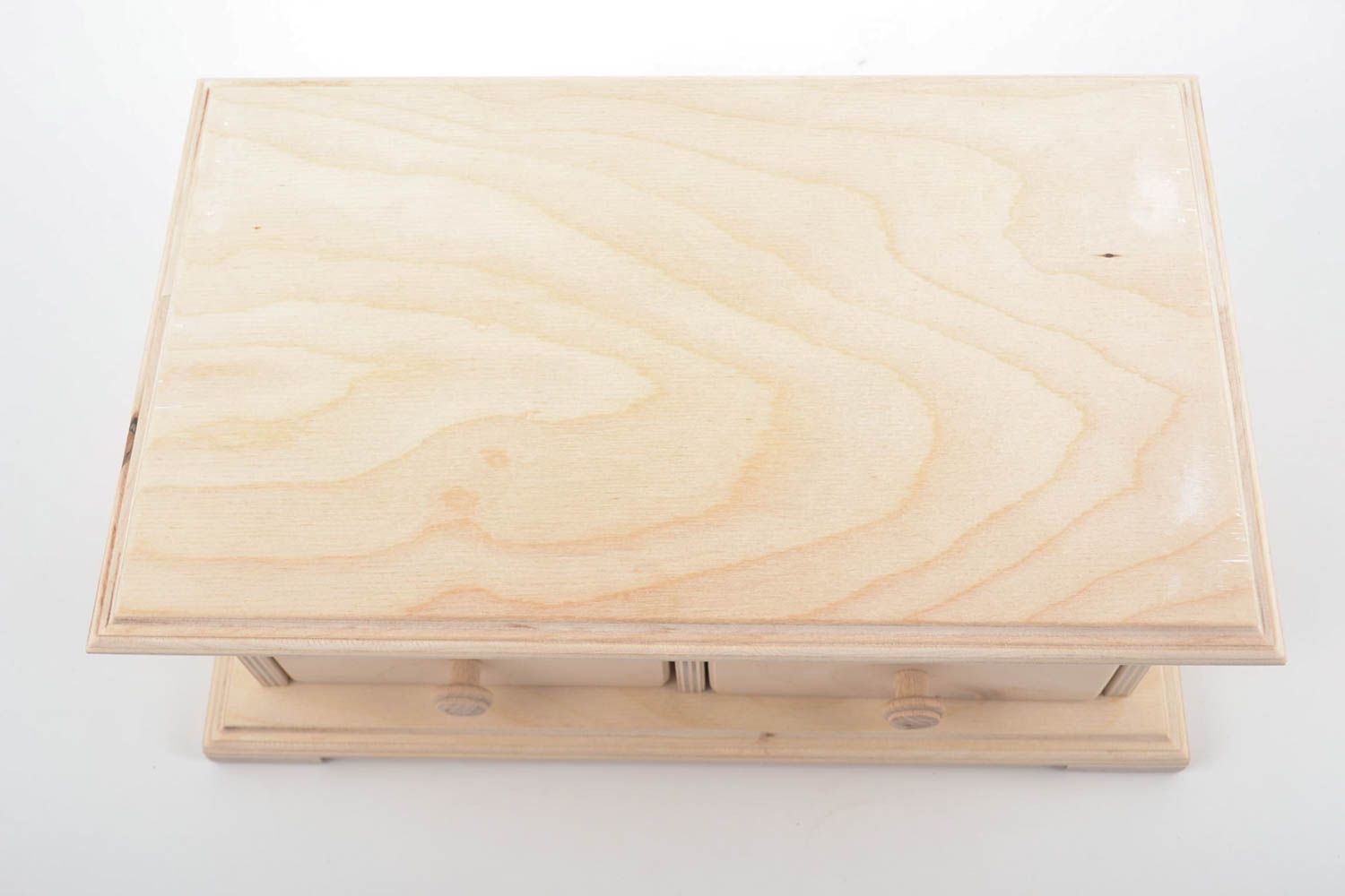 Unusual handmade plywood blank organizer box DIY home decor elements photo 2