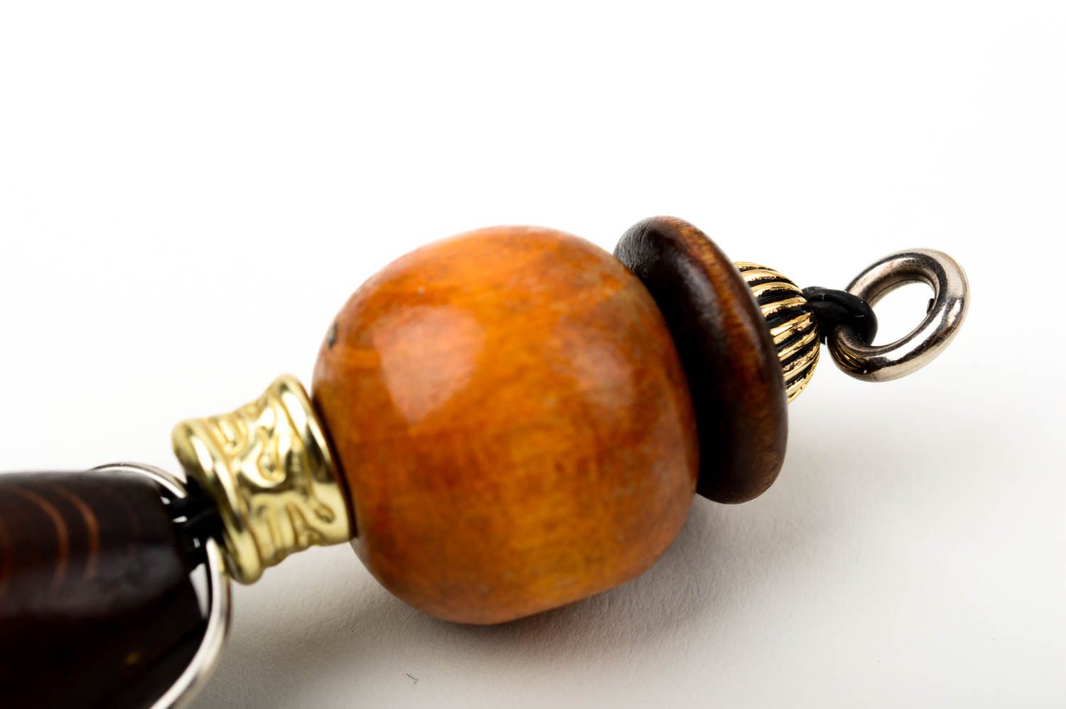 Handmade pendant wooden necklace designer jewelry beaded pendant women jewelry  photo 5