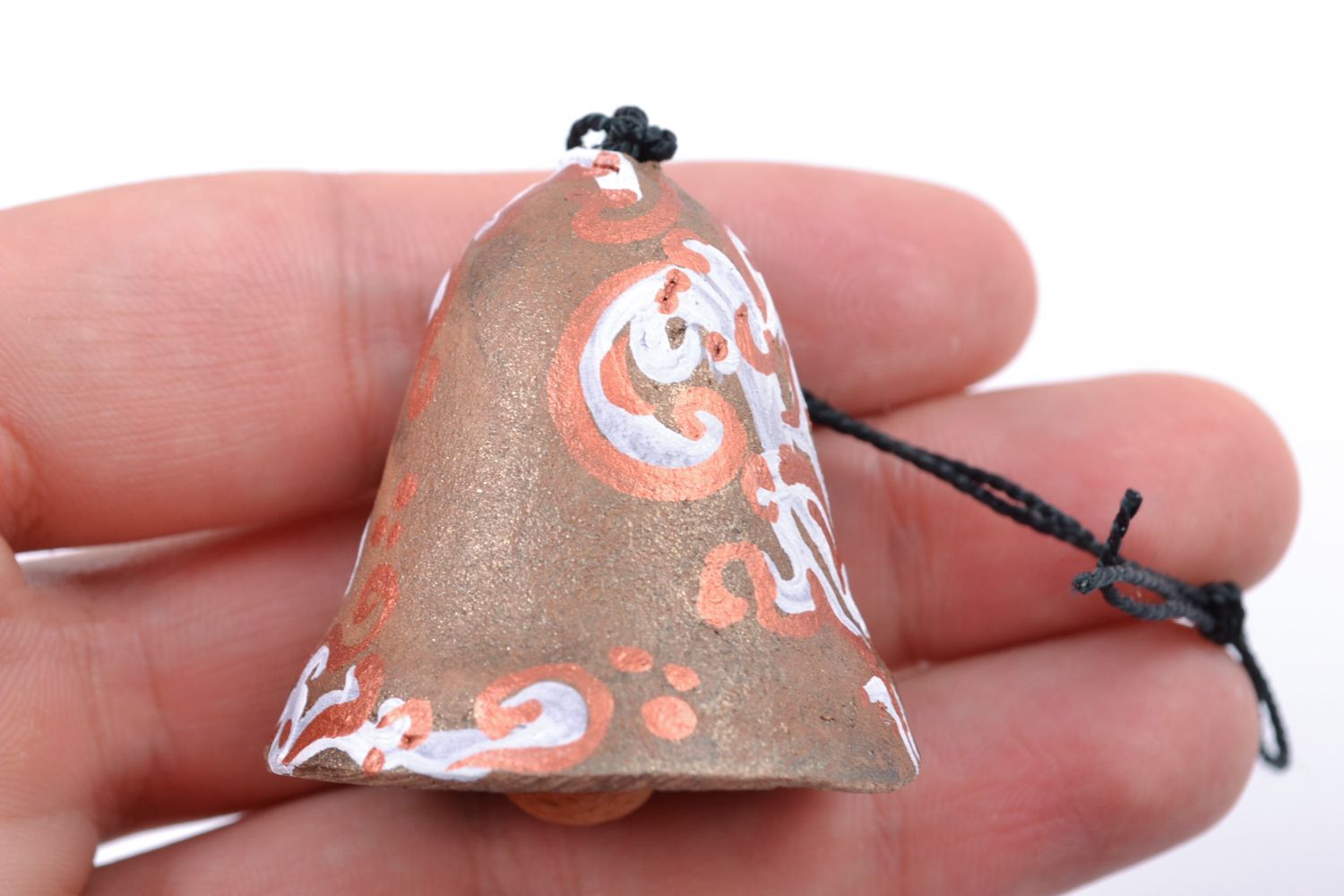 Petite cloche en céramique faite et peinte à la main cadeau souvenir original photo 2