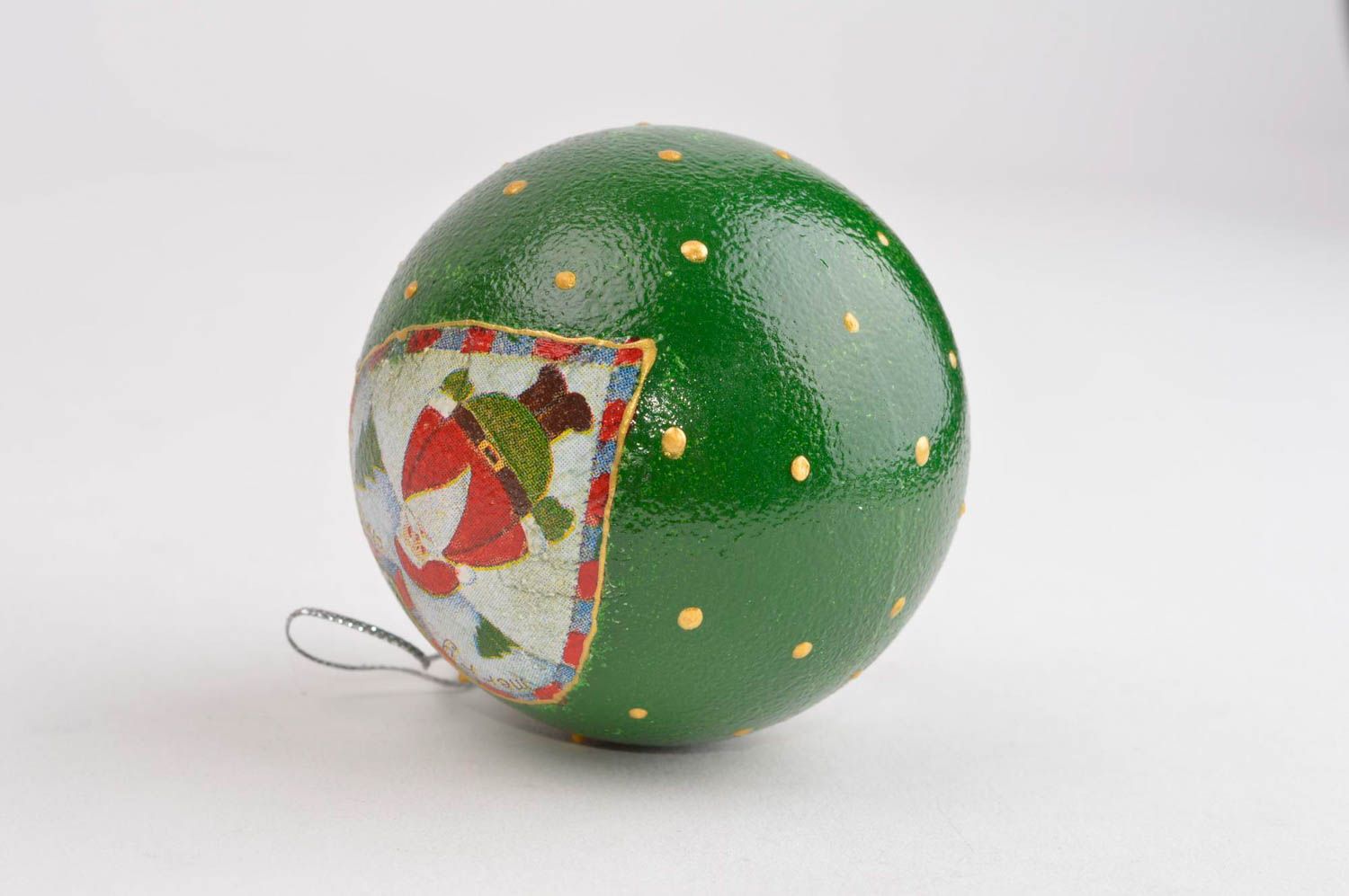 Boule Noël verte faite main Décoration Nouvel An avec Père Noël Idée cadeau photo 4