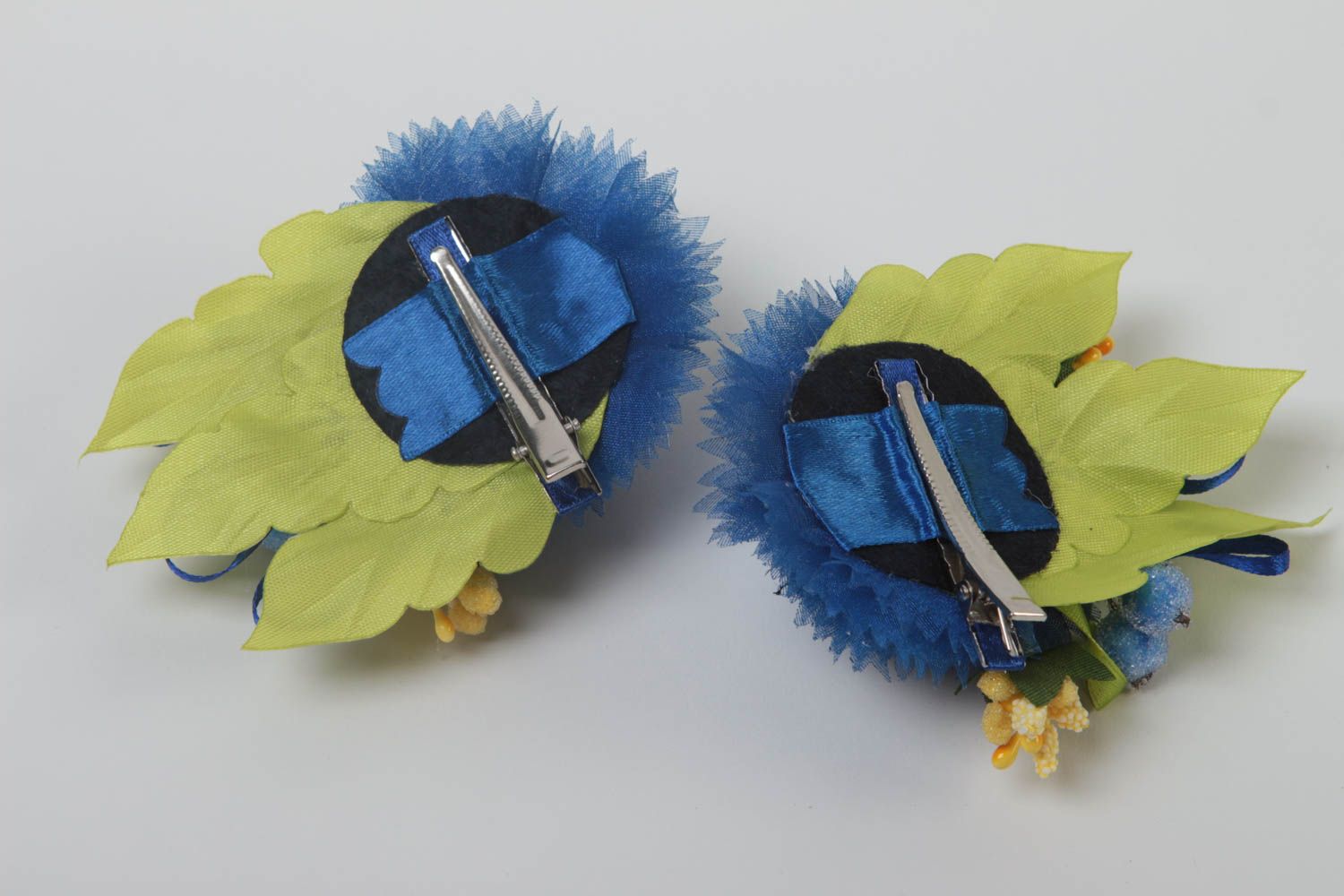Hair accessories for girls set of 2 hair clips handmade hair barrettes  photo 4
