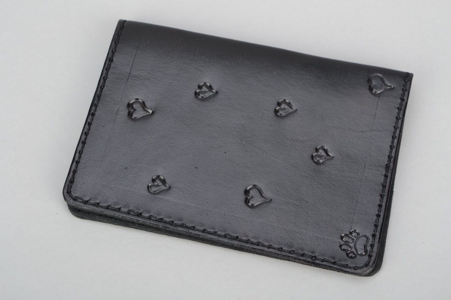 Leather cover for documents Cats photo 5
