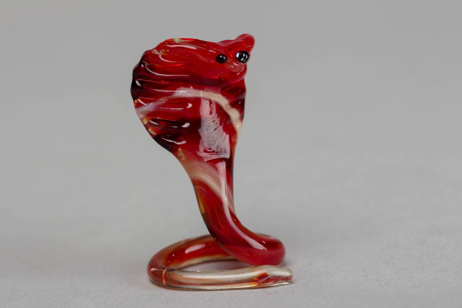 Figurine en verre au chalumeau Cobra faite main photo 1