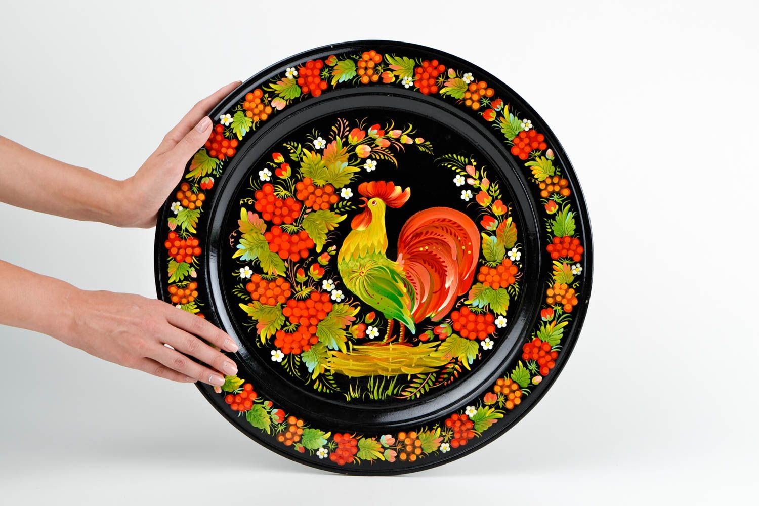 Handmade designer wooden plate stylish beautiful souvenir decorative use only photo 2
