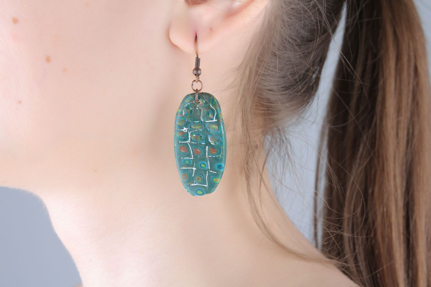 Plastic earrings Mosaic photo 5