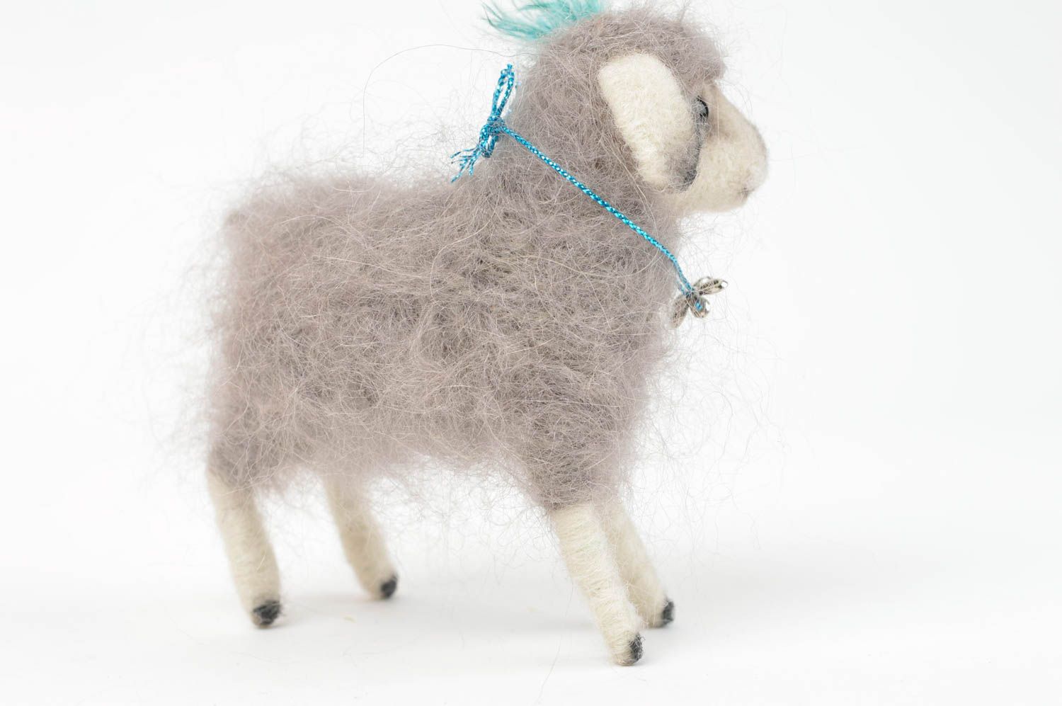 Peluche décorative fait main Jouet en laine Cadeau enfant original Mouton photo 3