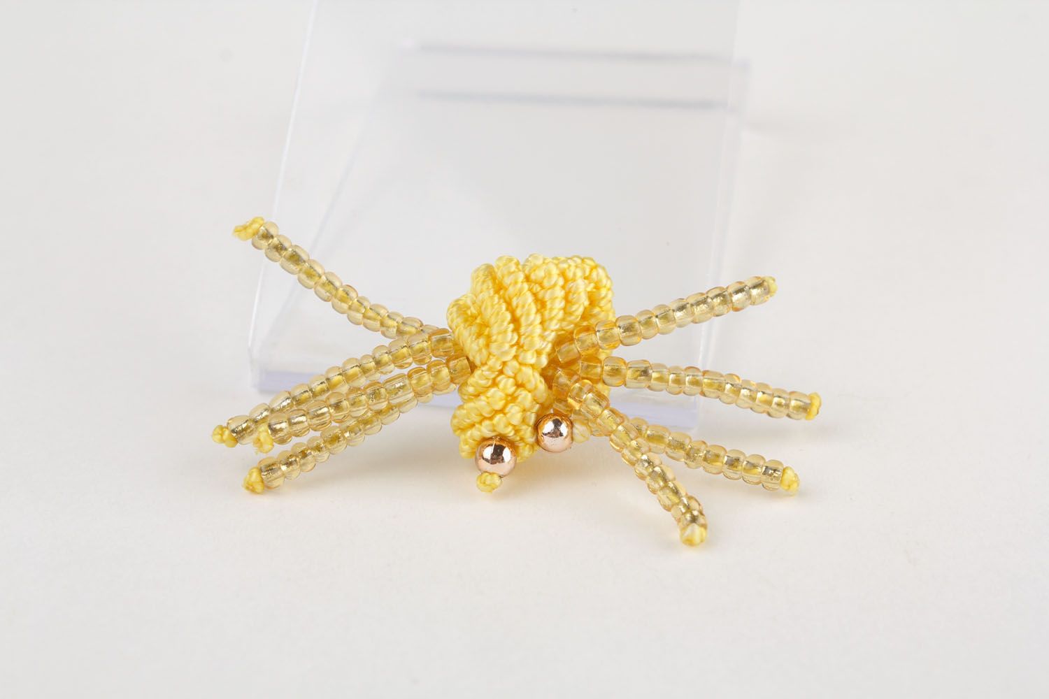 Brooch made of threads and beads Spider photo 4