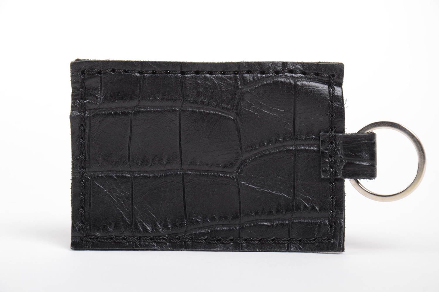 Handmade leather wallet keychain wallet leather goods mens accessories  photo 4
