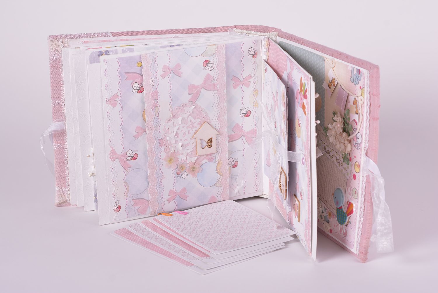 Handmade Stoff Fotoalbum Baby Babyalbum rosa Fotoalbum für Mädchen Geschenk Idee foto 3