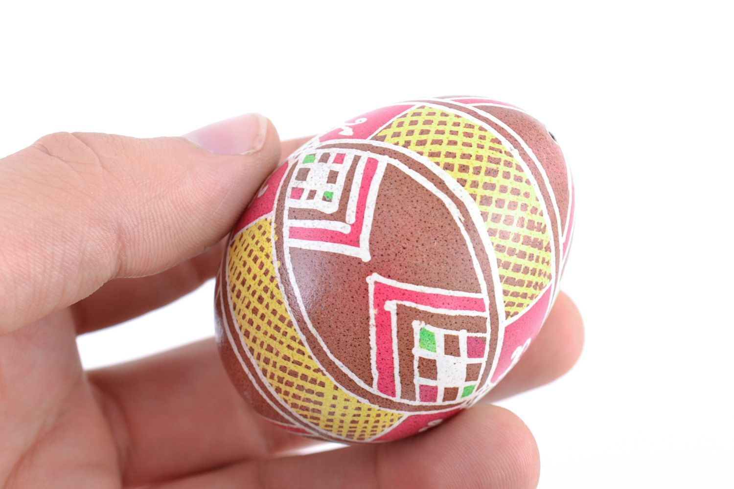 Handmade painted Easter egg with ornament photo 2