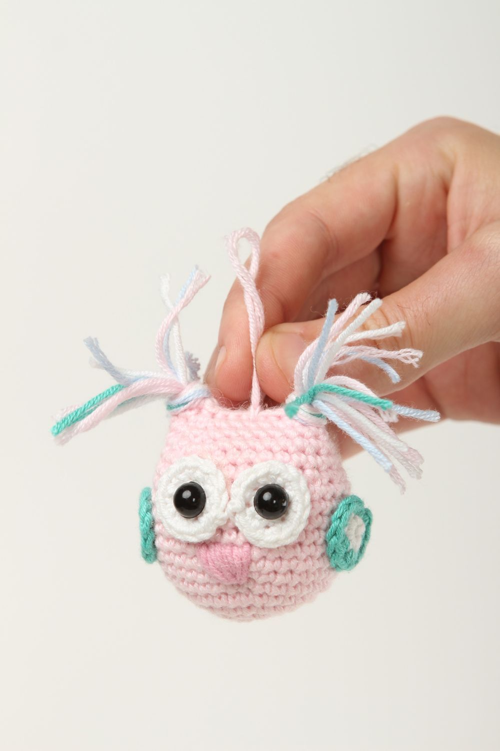 Handmade soft toy owl baby toy decorative crocheted toy design toy for kids   photo 5