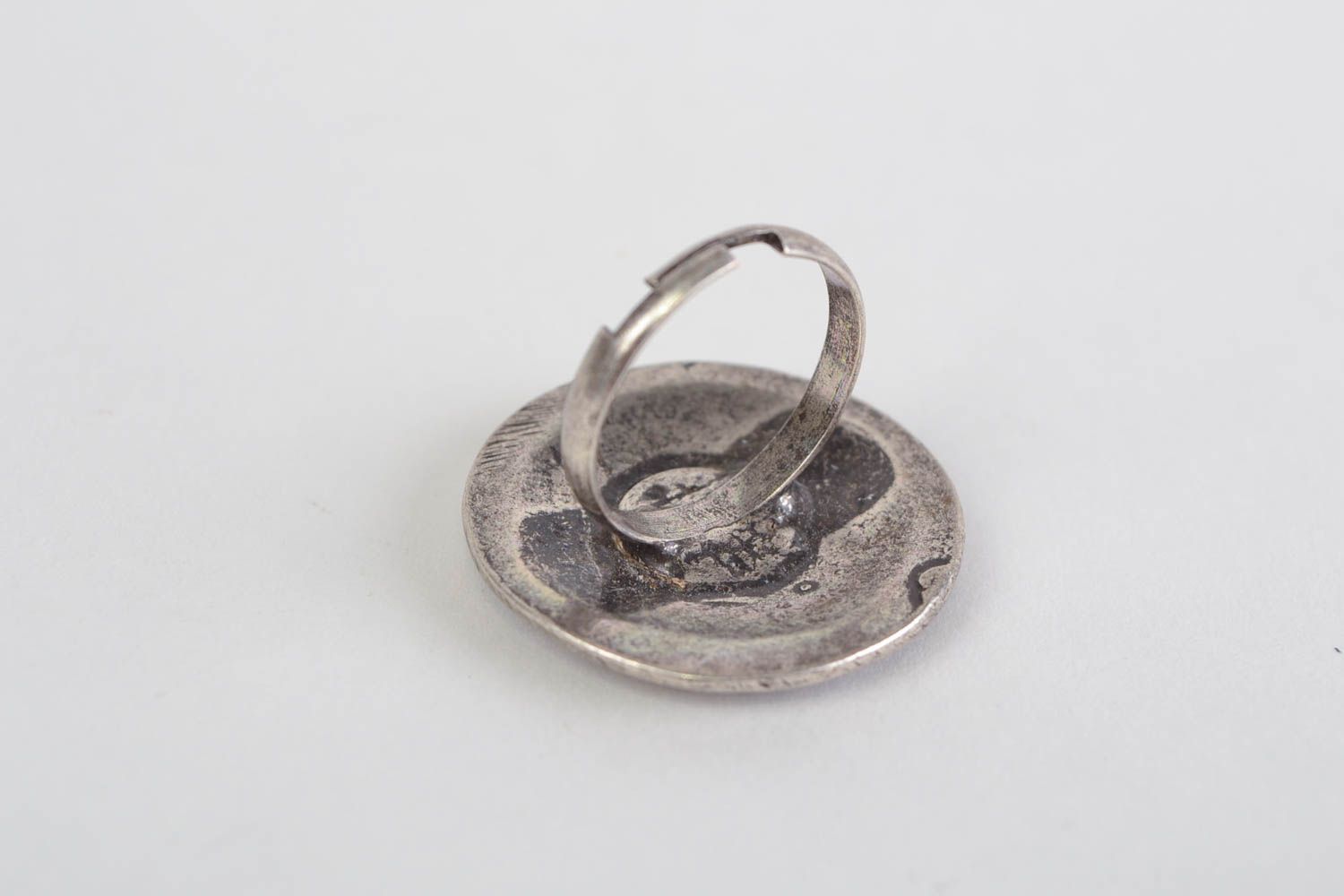 Круглое кольцо из металла литое необычное красивое крупное модное ручная работа фото 5