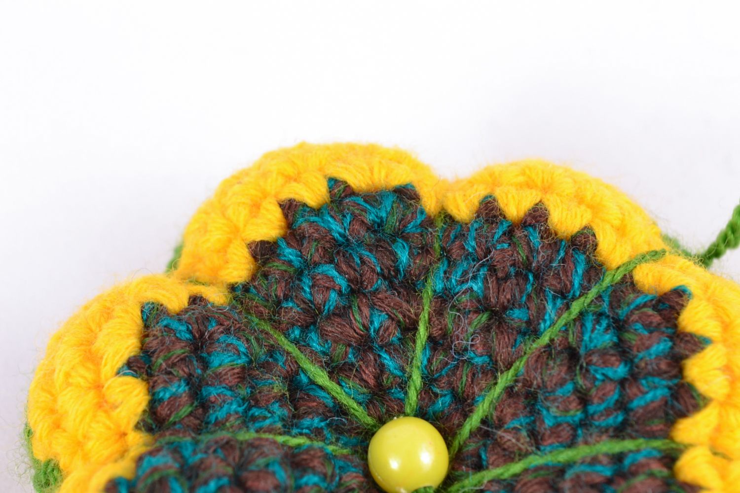 Giocattolo a maglia fatto a mano pupazzo morbido a forma di fiore simpatico foto 3