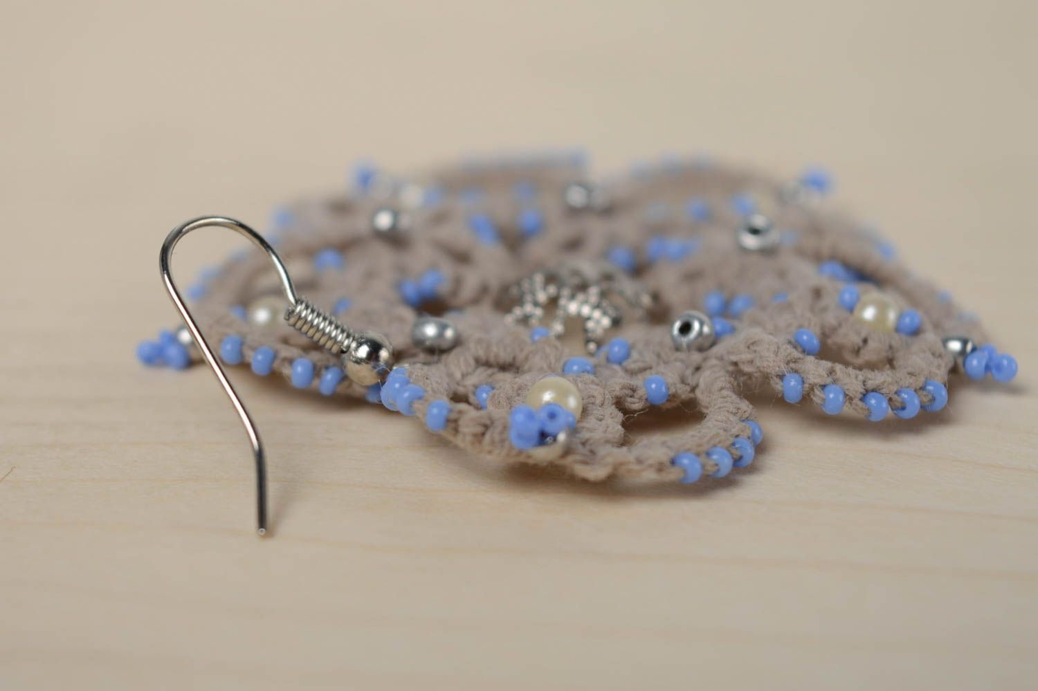 Lace crochet earrings photo 5